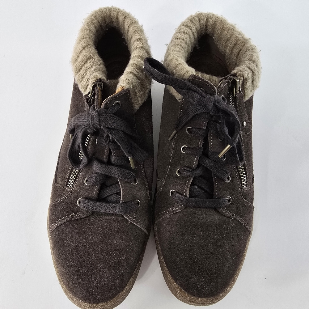 Aetrex Bonnie Arch Support Suede Ankle Sneaker Lace Up Boot Booties Size 8.5 - Picture 5 of 13